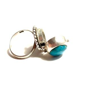 Potion ring turquoise and silver size 3 1/4